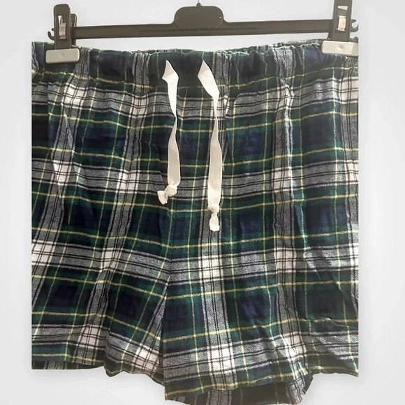 ⬇️🇨🇦👌*EUC* KNIX | XL | Green plaid flannel PJ shorts - elastic waistband - Picture 5 of 16
